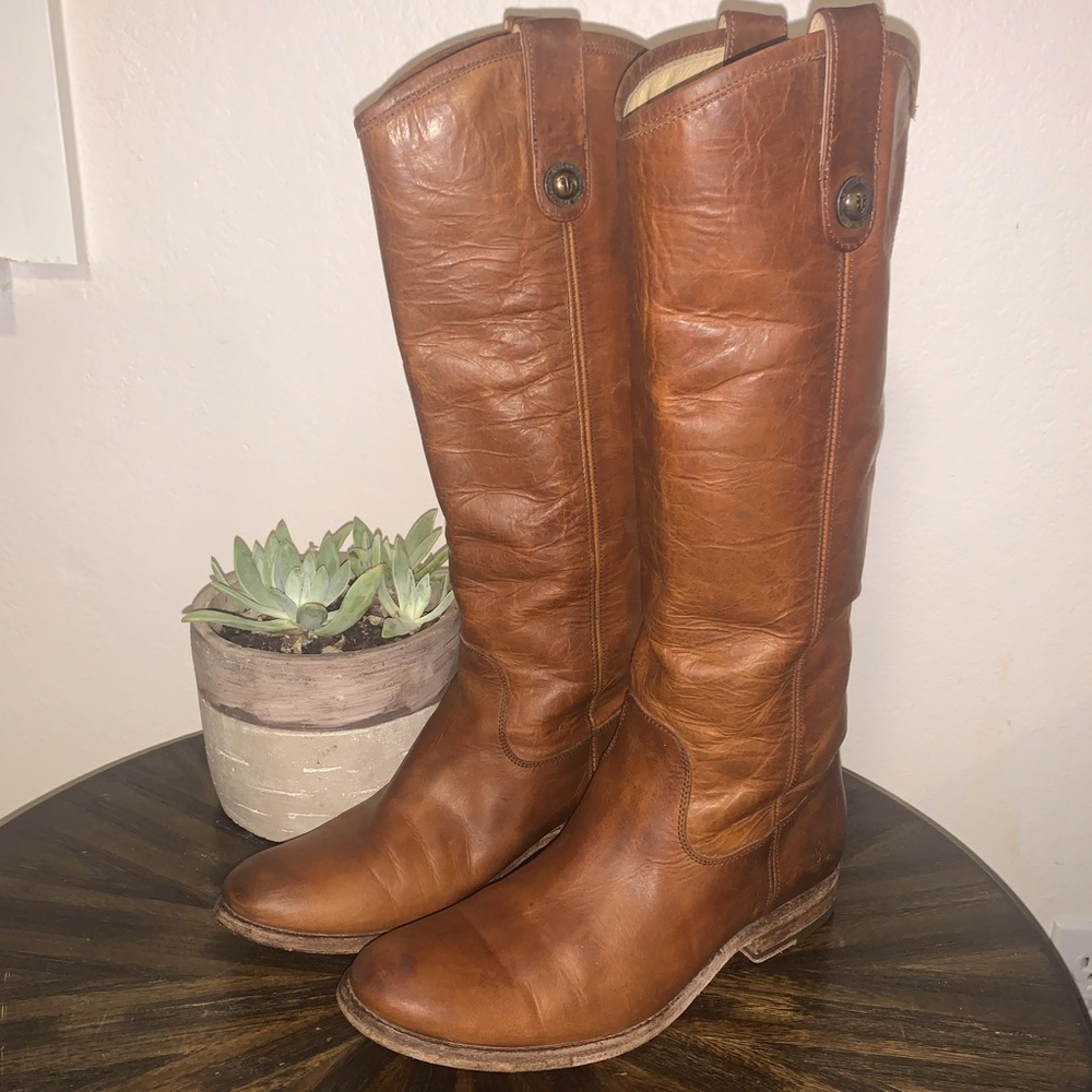 Frye Melissa Button Riding Boots Brown #4001 7
